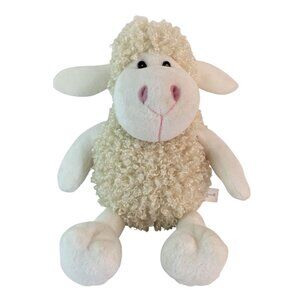 Animal Adventure Cream Lamb Sheep Plush 12" Stuffed Animal Curly Fur 2010